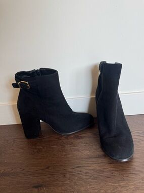 J.Crew black suede booties